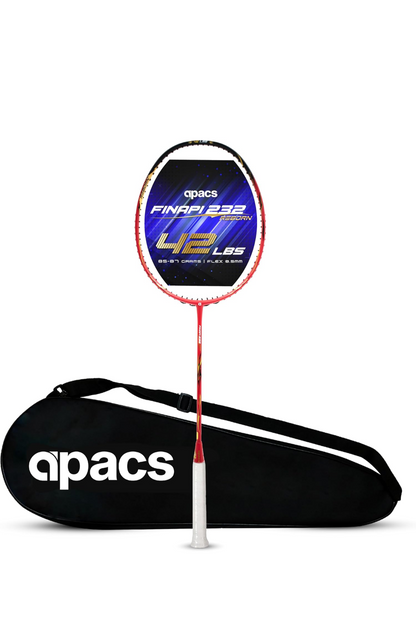 Apacs Finapi 232 Reborn (Unstrung, 42 LBS Mega Tension, World's Toughest Frame) Power Series Badminton Racket | Made with 100% Japanese Ultra Graphite Badminton Racquet with Full Cover (Blue)