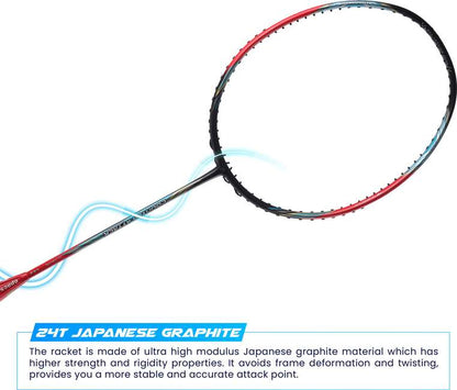 apacs Counter Attack (73G, 35LBS) Red, Black Unstrung Badminton Racquet