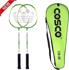COSCO CB-86 Badminton Racquet Set Yellow Strung Badminton Racquet (Pack of: 2, 100 g)