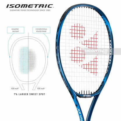 YONEX Smash Team Tennis Racquet (Strung, 290g, Deep Blue) and white silver