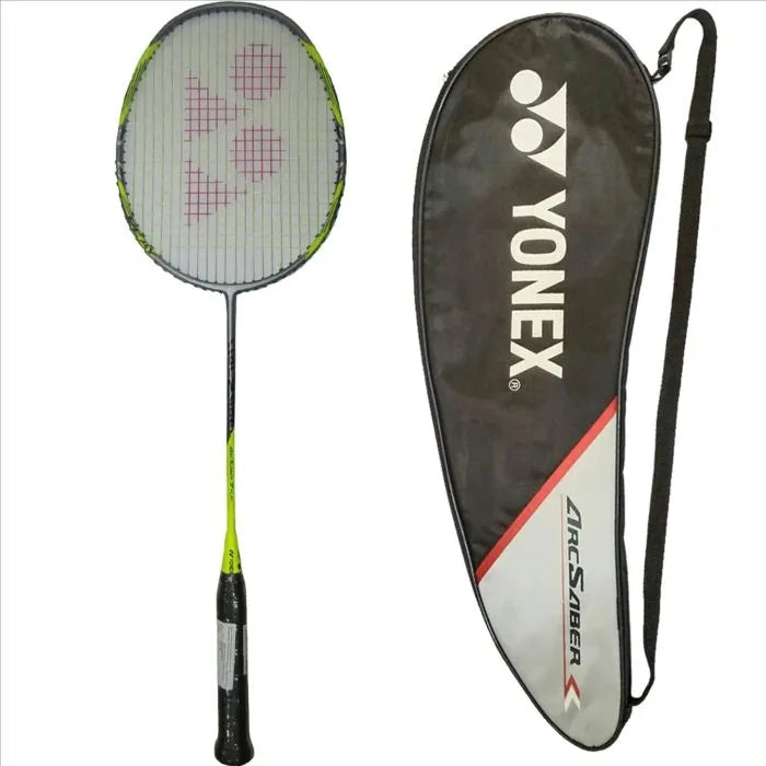 YONEX Arcsaber 7 Play Strung Graphite Badminton Racquet with Full Cover (Grey/Yellow)