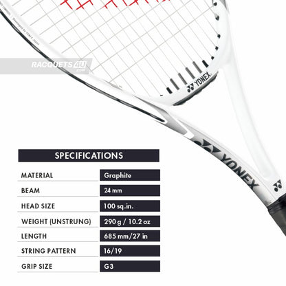 YONEX Smash Team Tennis Racquet (Strung, 290g, Deep Blue) and white silver